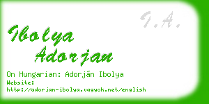 ibolya adorjan business card